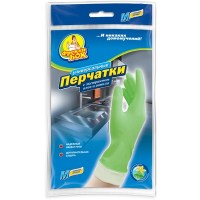 Фрекен Бок перчатки для хозяйственных работ, алоэ+ваниль, зеленые