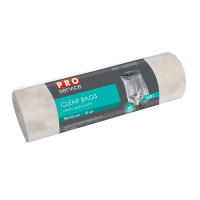 PRO service пакеты для мусора, CLEAR BAGS, 90х110 см, 160 л, 10 шт., прозрачные