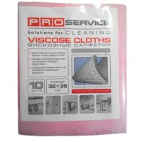 PRO service вискозные салфетки для уборки, красные, 32х38 см, 10 шт.